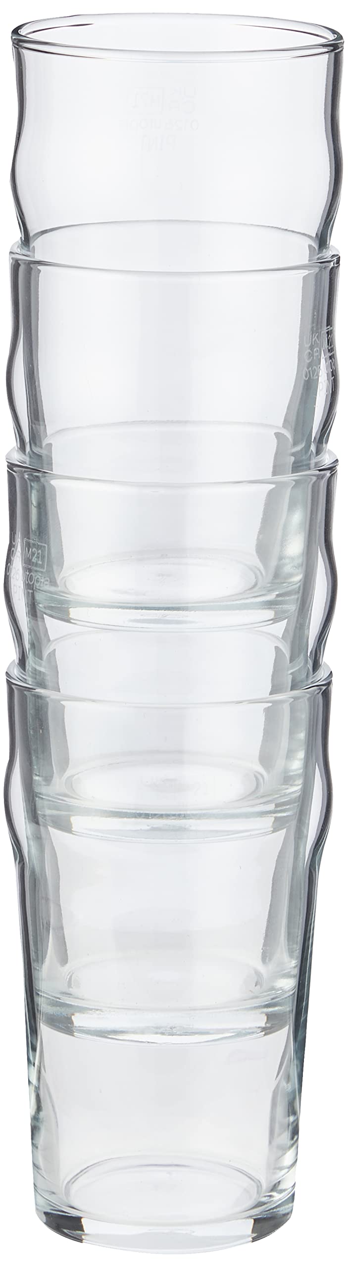 Pasabahce 2612653 Imperial Nonic Pint Glass, English Pub, 20oz Cacpacity, Pack of 4