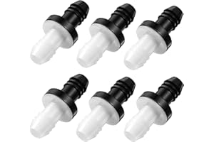 BLULU 6 Pieces One Way Inline Check Valve Bulk 3/8 Inch 10 mm ABS Plug-in Check Valve Fuel Water Gas Air One-way for Liquids and Gas