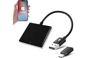 FUNAURORE Wireless Carplay Adapter Converts Wired to Wireless Carplay Dongle 2024 Upgrade 5.8GHz WiFi Bluetooth Auto for Wireless Control Plug & Play Carplay Fit for Cars from 2015 & for Apple iPhone iOS 10+