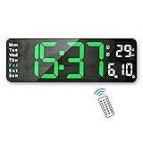 Lafocuse 13 Inch Silent Digital Wall Clock Green