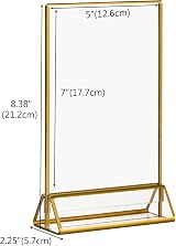 Boxalls Gold Border 5x7 Acrylic Sign Holder Double Sided Vertical Frame Set view 3