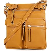 SG SUGU Katie Lightweight Medium Crossbody Bag Shoulder Bag with Multi Pocket for Women