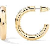 Claro Clivo 14K Gold-Plated, Lightweight, Open Hoop Earrings For Women