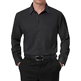 DEMEANOR Stain Sheild Dress Shirts for Men Dress Shirts Slim Fit Button Down Long Sleeve Dress Shirt Formal Business