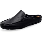 Go Tour Mens Mules Clog Slippers Breathable Punching Leather Slip on Shoes Casual Loafers