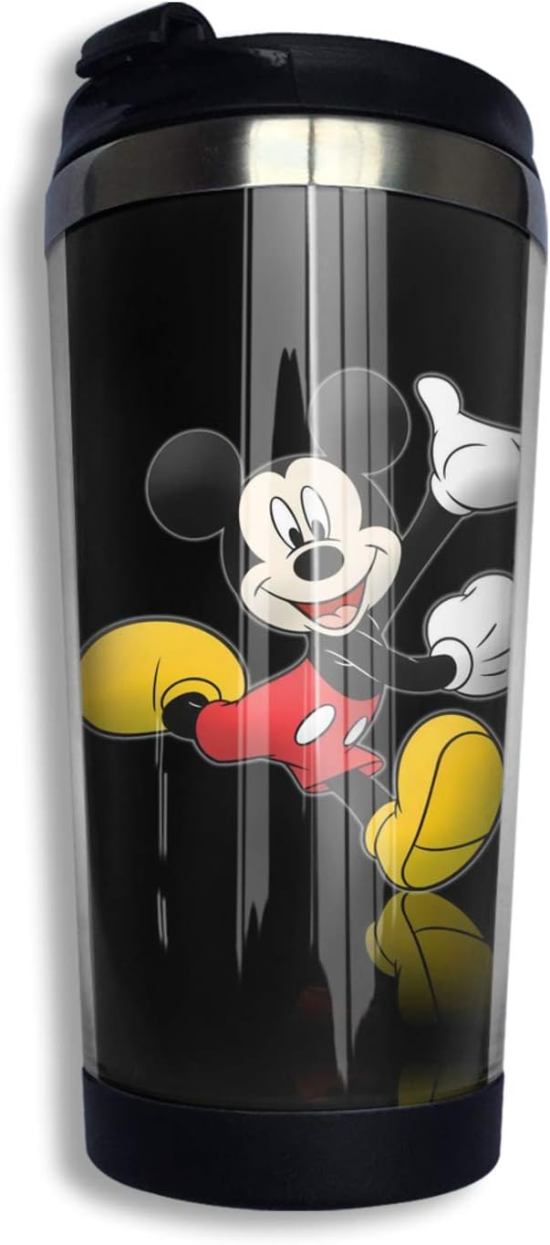 Mickey Mouse Coffee Cups Tumblers Vacuum Travel Mug Customize Art Insulated Art Water Bottle Thermos Coffee Cup with Lids 13.5 Oz Fit Ice Drinks And Hot Beverage And Outdoor Work