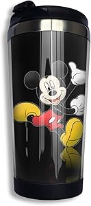 Mickey Mouse Coffee Cups Tumblers Vacuum Travel Mug Customize Art Insulated Art Water Bottle Thermos Coffee Cup with Lids 13.5 Oz Fit Ice Drinks And Hot Beverage And Outdoor Work