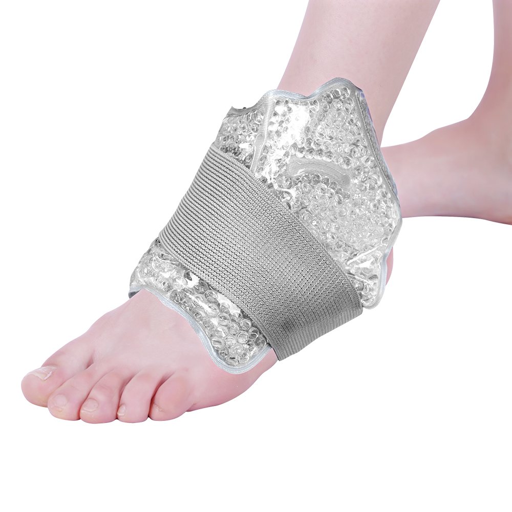 Ice Gel Pack Sport Ankle/Foot Wrap with Straps, Reusable