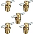 SMTHOME 1/4'' NPT Brass Water Drain Valve for Train/Air Compressor Tanks Replacement Part, Set of 5