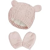 Fynnsure Baby Hat Glove Set Soft Newborn Mittens Baby Girl Boys Knitted Toddler Cap Infant Winter Beanie Mitten Sets