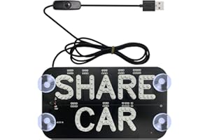 Meskliu Rides LED Sign Lights,Shared Car LED Sign Light, Rides Share Sign Decor with DC12V Car Charger Inverter, for Rideshare Driver Lights up Sign,6ft Cable(Green Light,USB Switch)