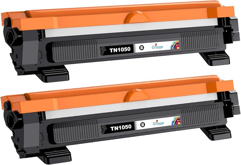 Q-image TN1050 Black Toner Cartridge 2 Pack for Brother HL DCP MFC printers