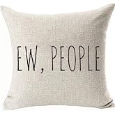 FaceYee Ew People Pillows Covers Throw Pillowcases,Hipster Funny Sarcasm Introvert Decoratives Square Cushion Covers Two Side Linen Invisible Color:4