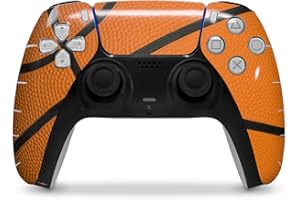 WraptorSkinz Skin Wrap compatible with Sony PS5 DualSense Controller Basketball (CONTROLLER NOT INCLUDED)