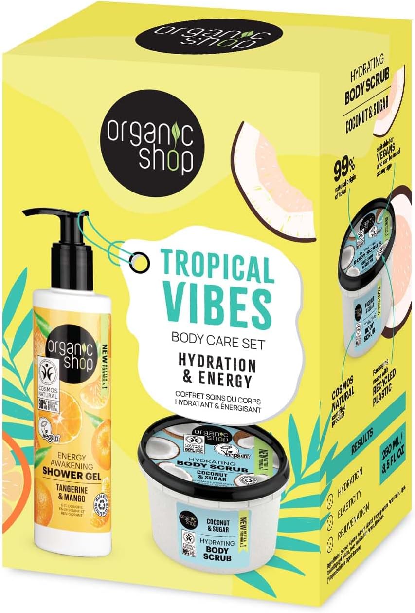 Organic Shop Tropical Vibes Body Care Gift Set Hydration Energy 250ml 280ml