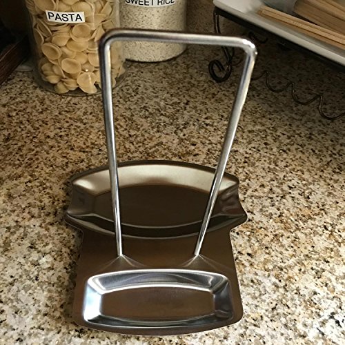 BBDOU Spoon Rest and Pot Lid Holder, Stainless Steel Pan Pot Cover Lid