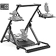 Anman Foldable Flight Simulation Cockpit 3.0 with Fixed Slot Fit for Logitech/Thrustmaster/Hotas Warthog/Fanatec,Electronics Adjustable Fight Sim Mount Pedals, Steering Wheel Not Included