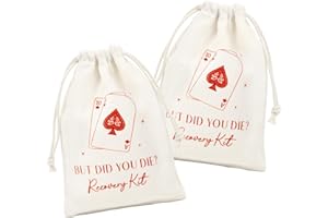 CEELGON 20 Pack Vegas Hangover Kit Bags for Bachelorette Birthday Party Favors Gifts 5" x 7" Drawstring Recovery Kit Goodie Pouch Girls Trip Emergency Supplies (Red)