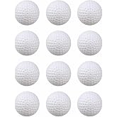Xwejek White Hollow Practice Golf Balls Plastic 12pcs 42mm Airflow Balls | Golf Training Limited Flight Balls for Swing Driving Range Home Backyard Use