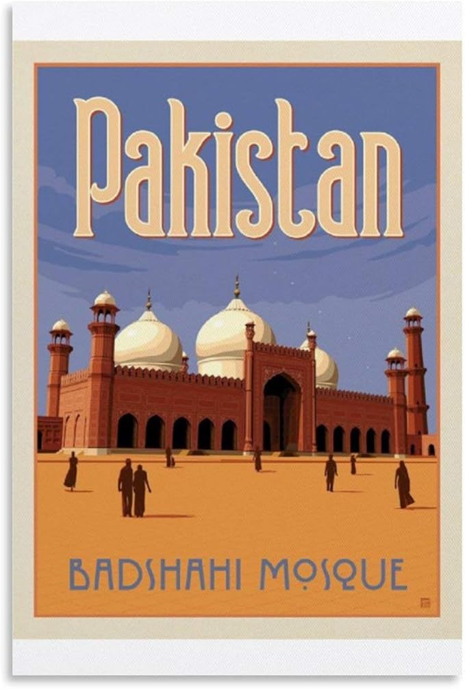 ERTEF Pakistan Travel Poster Canvas Art Poster and Wall Art Picture