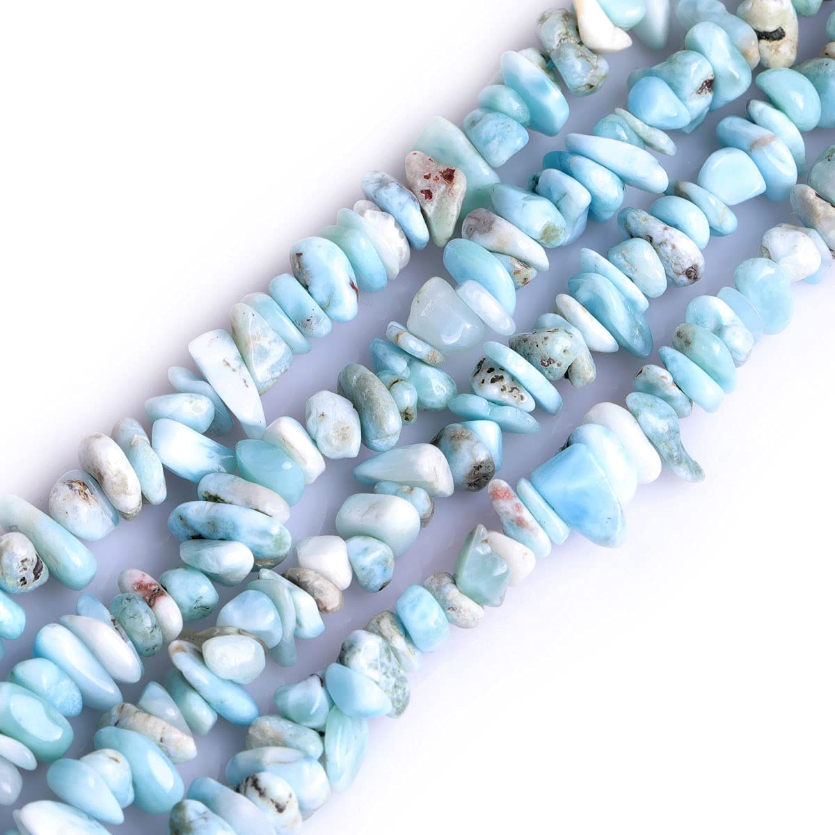 Gem-Inside Natural Larimar Stone 6-8mm Freeform Chips Beads for Jewellery Making Strand 15" Beaded Semi Precious Gemstone DIY Handmade Craft Supplies — image 1