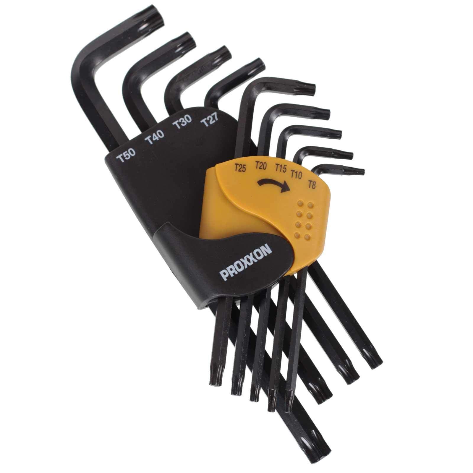 Proxxon 23944 Allen Key Set for Torx Screws 9-Piece Set TX 8 to 50
