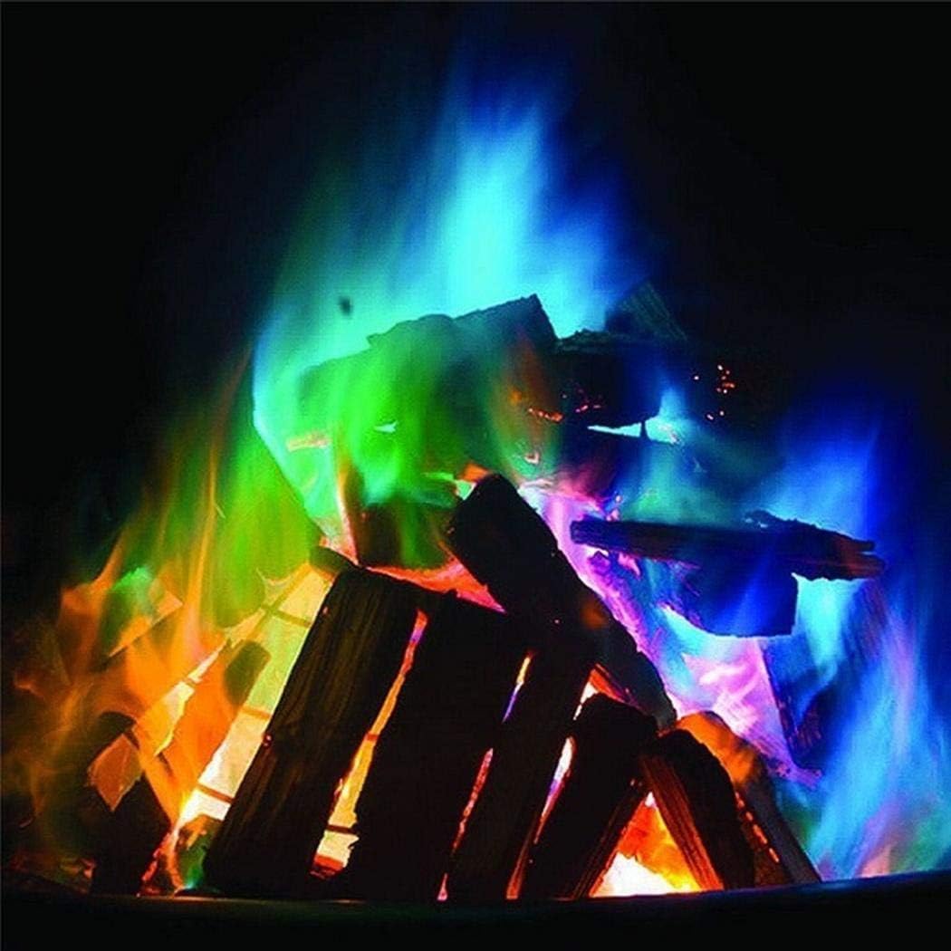 ONERIOME Multicolor Flame Powder Flame Dyeing Outdoor Magic Fire Mystical Colour Bonfire Party Suppl Indoor Lights -10/15/25g