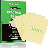 JCONLY Professional Tattoo Practice Skin (3mm Thick Medical Silicone) - 5PCS 12"x8" Double-Sided Fake Skin, Realistic Texture &amp; Reusable Tattoo Skin for Practice, with Luxury Gift Box for Artists
