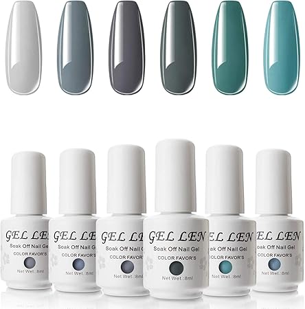 Amazon 透心瓶 Gellen ジェルネイル カラーポリッシュ 6色入り 8ml Uv Led カラージェル セット ブルー グリーン G Ellen グリッター ラメ 通販
