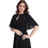 Eyibenlilan Soft Chiffon Shawl Wraps Shrug for Evening Dress Wedding Vintage Style Cape for Women