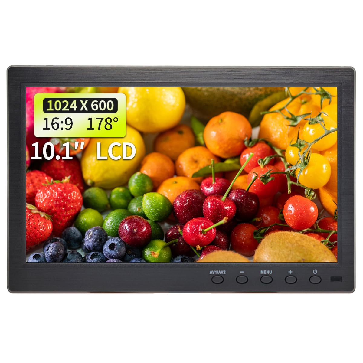 Photo 1 of Qcvoruno 10.1 inch LCD Security Monitor & Displays, 1024 * 600 Resolution,BNC/AV Input, Built-in Dual Speakers Portable Monitor, Suitable for TV CCTV DVD CCD