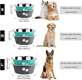 YUDANSI 860ml Dog Bowls 2 Pack Stainless Steel Food Water Bowls Non-Slip view 5