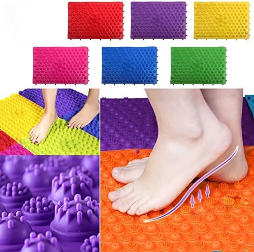 KIWIN 2PCS Gym Mats, KIWIN 2PCS Massage Foot Mats, Side-effect Free Acupressure Mats for Betterment of Health, Simulate Blood Circulation and Oxygen Flow (Blue)