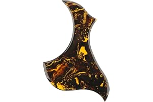 Domofa Acoustic Guitar Pickguard Thick Pick Guard Self Adhesive for Acoustic Guitar Replacement Parts (Yellow Pulp Pattern)
