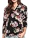 Meaneor Women's Floral Printed V Neck High Low Hem Blouse Top