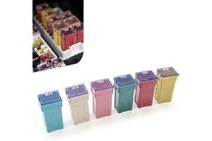 Bawkars 6 PCS Car Fuse Combination Set, 20A 25A 30A 40A 50A 60A Fuses Automotive Kit, 1.06" x 0.47" x 0.39" Square Blade Fuse