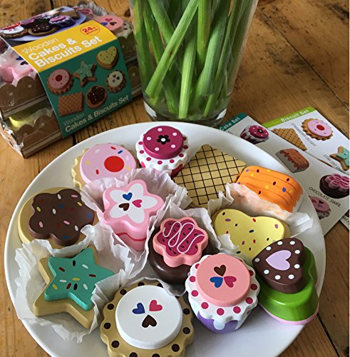 bee SMART Keks mit Kuchen in der Serviertabletts, 12 Stücke aus Holzs – Bild 2