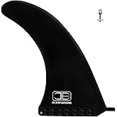 OCEANBROAD 8'' 9'' 10'' Surf SUP Fin No-Tool Fin Screw Single Center Fin | 8 9 10 Inch For Surfboard Longboard Paddleboard