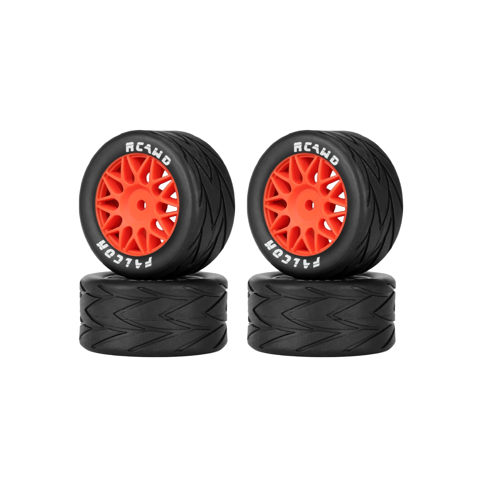 RCAWD Pre-Glued Tires Wheel for 1/12 Losi LOS-1914 LOS1122409 LOS1122408 4pcs Nylon Rubber 8mm Hex Adapter Upgrade Part High Traction Durable（Red）