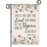 JMYROG This Is The Day The Lord Has Made, Psalm 118:24 Garden Flag, Double Sided Yard Outdoor Farmhouse Lawn Porch Decor Flag, Bible Verse Decor, Christian Home Decor Gifts for Women Coworker Friend
