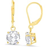 Solid 10K Yellow Gold Gemstone Stud Earrings for Women | 5mm Birthstone Heart Earrings with Push Backs | Anti Tarnish Small 14K Gold Stud Earring for Women by MAX + STONE