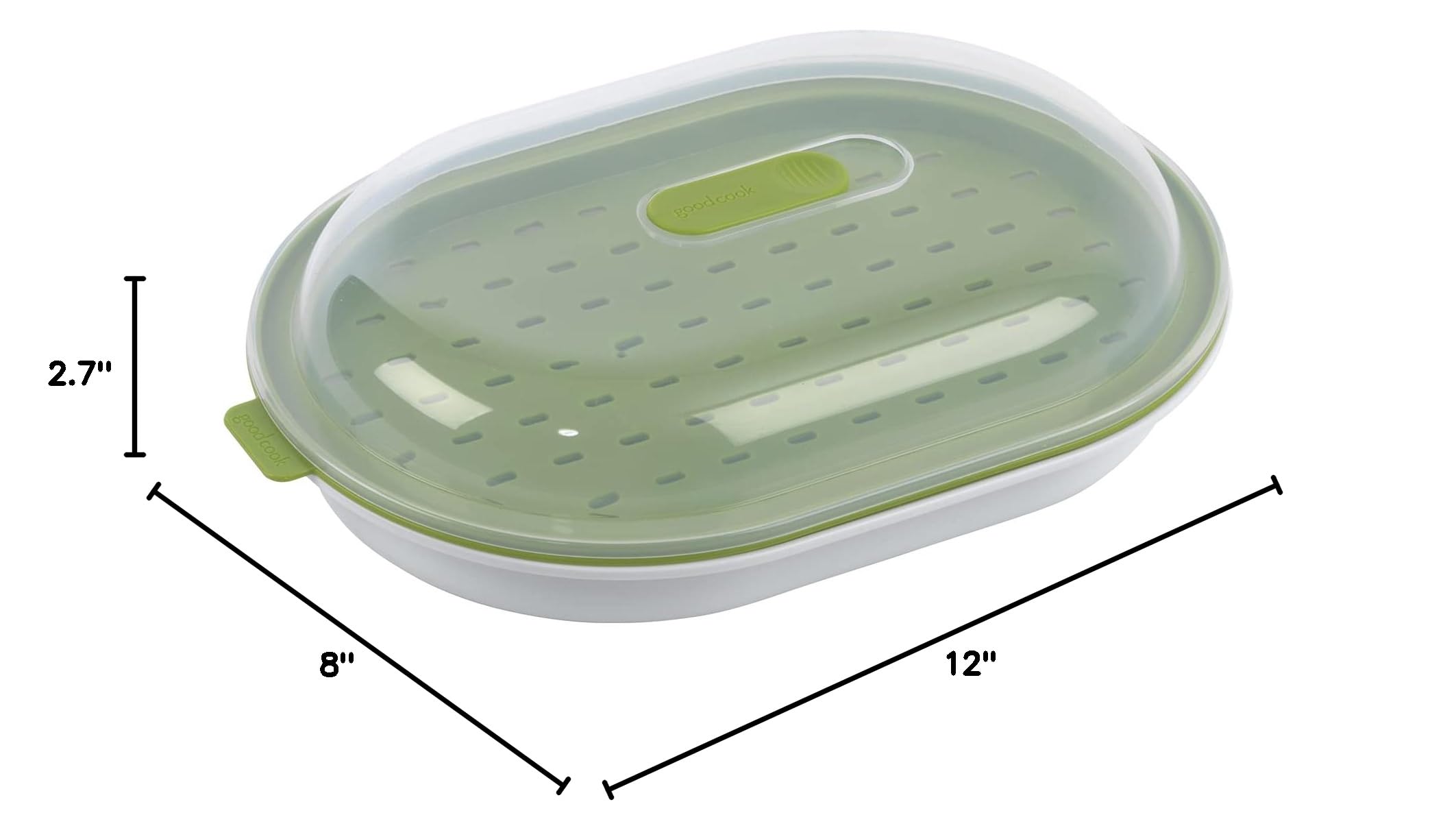 GoodCook Everyday Microwave Steamer – Vegetable & Fish Cooker, Microwave Cookware Preserves Vitamins & Nutrients, Quick Dinner & Meals, Adjustable Steam Release Vent