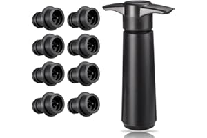 Wine Saver Vacuum Pump with 8 Stoppers - Wine Bottle Stopper Preserver Keep Wine Fresh,Suit for All Standard Wine Bottles