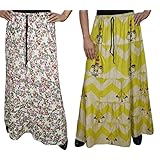 Mogul Womens Bohemian Maxi Skirts Lot Of 2 Printed Boho Gypsy Long Skirts