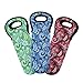 LAGUTE Wine Carrier Tote Bag Paisly Pattern Portable Insulated Neoprene Wine Bottle Holder for Travel with Secure Carry Handle - Set of 3