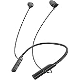 Oraimo NeckLite Wireless Neckband Earbuds, Wearable Around Neck Headphones Built-in Microphone, Bluetooth Headset Magnetic Earphones Deep Bass, Ultra-Lightweight Comfort, 30H Playtime, Black
