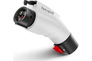 FOCSPROD [Exclusively for J1772 EVs] Convert Tesla to J1772 Adapter, Maximum 60A～250V Fast-charge with Security Lock, Compatible with Tesla Wall Connector/Destination/Mobile Chargers (White)