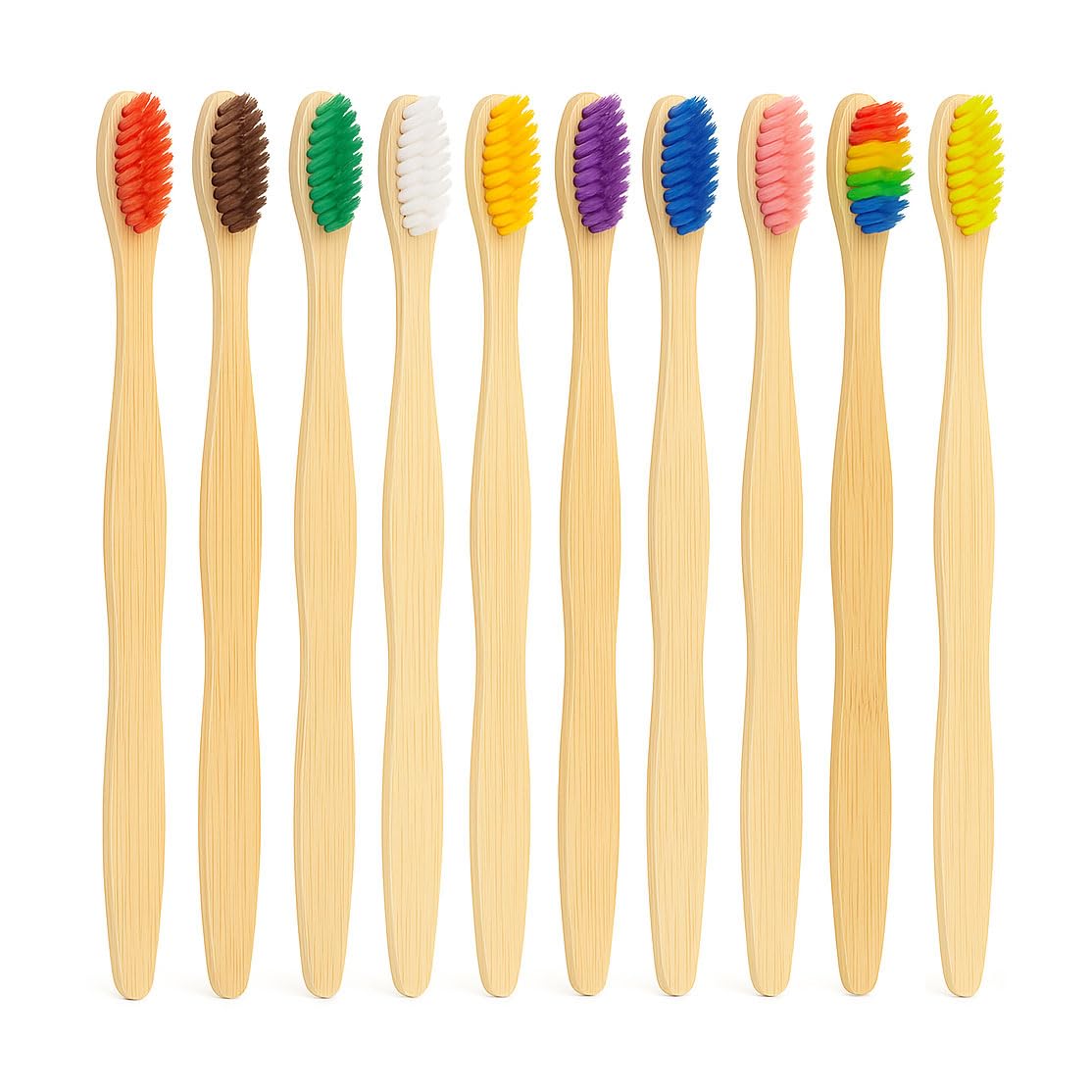 Bamboo Toothbrushes | 10 Pack | BPA Free Medium Bristles | Eco-Friendly & Biodegradable | Recyclable Eco Toothbrush Kids & Adults in Cool Colours…
