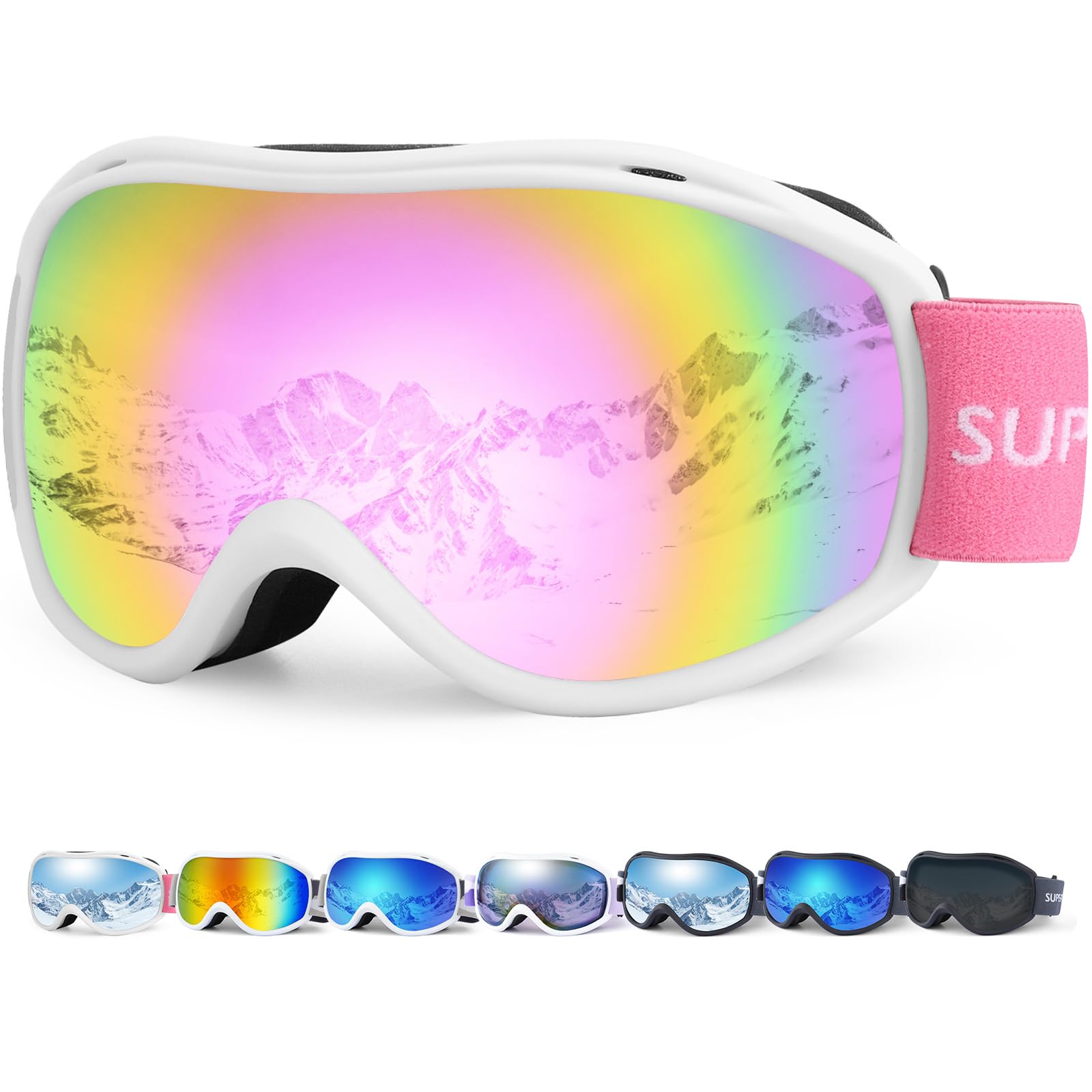 Supertrip Ski Goggles for Men Womens Anti-fog skiing goggles UV Protection Snow Snowboarding Goggles for Adult Youth