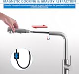 Tohlar Kitchen Tap Mixer with Pull Out Spray Brushed Nickel 360° Swivel view 3